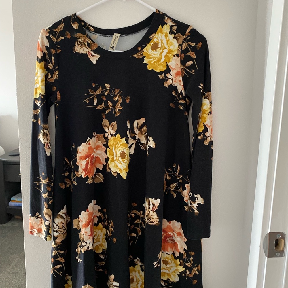Floral Black Dress